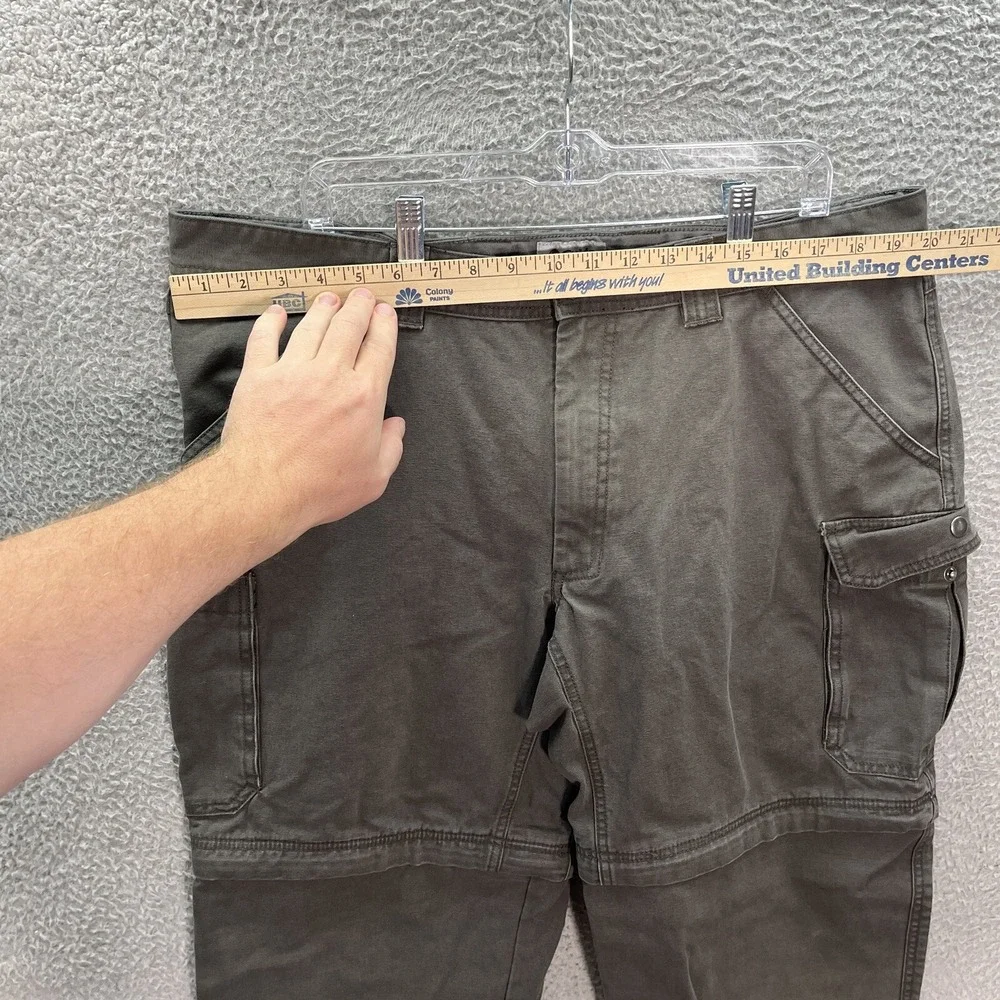 Guide Series Pants Mens 40x32 Gray Canvas Convertible Cargo Double Knee Outdoors